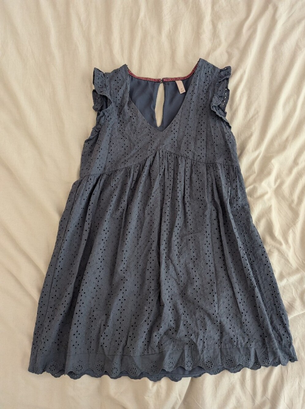 Anthropologie Eyelet Dress with Ruffle Sleeves